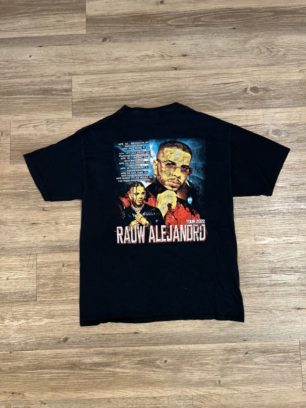 Rauw Alejandro Tour Black Doble Side Size Large